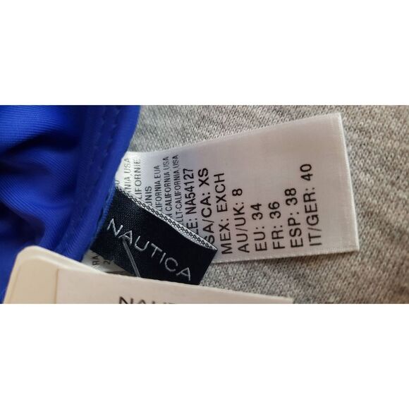 NAUTICA BRIGHT BLUE BIKINI TOP SOFT CUP TRI BRA NWT - Picture 4 of 10